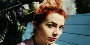 woman with pink hair