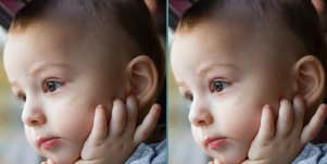 Child looking out a window