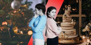 feuding women, christmas and wedding decor