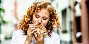 woman eating food
