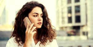 Angry woman on phone