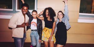 a group of friends have fun with each other