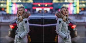 sad woman in a white coat