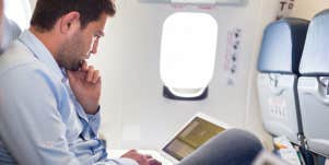 Man working on an airplane