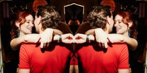 couple hugging each other after making New Year's resolutions