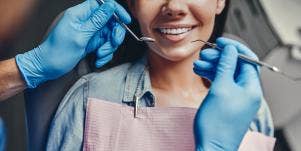 woman getting dental work done