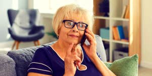 critical mother-in-law on the phone