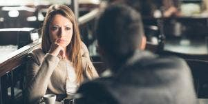 woman looking at her date