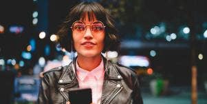 woman with glasses