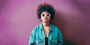 woman with jean jacket