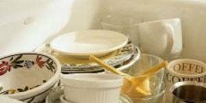 dishes in sink