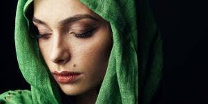photo of woman in green shawl