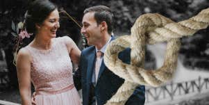 Happy couple getting married