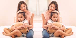 mother focusing on child