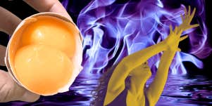 double egg yolk and spiritual woman
