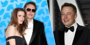 Elon Musk, Talulah Riley, Twitter logo