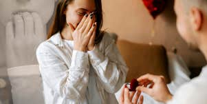 Woman being proposed too, worried