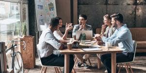 office workers meeting