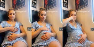 woman pretends to be pregnant to get seat on train