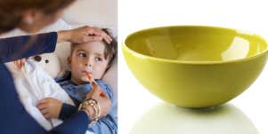 Sick child, bowl