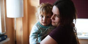 woman holding child