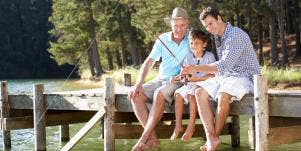 father, son, and grandfather fishing