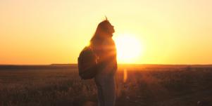 silhouette of woman with the courage to face her fear