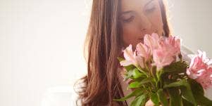 woman with flowers