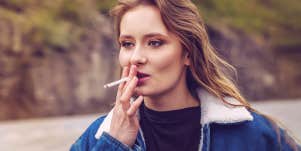 woman smoking