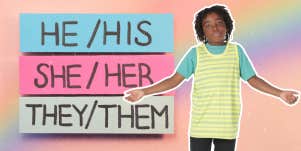 Young boy shrugging gender fluidity 