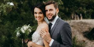 husband and wife on wedding day