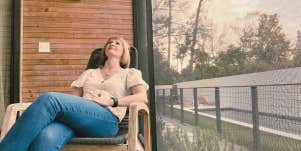woman on porch 
