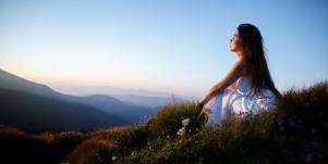 woman sitting outside