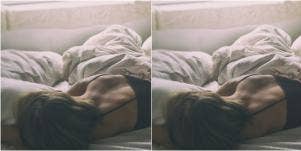 woman lying in bed