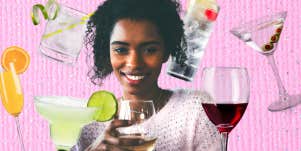 woman drinking healthy alchohol