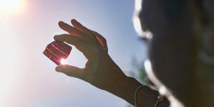 holding out crystal under the sun