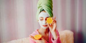 woman having an at home facial