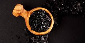 black salt in a bowl