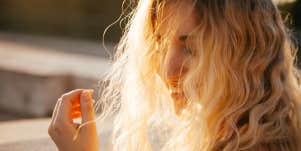 blonde woman with sun hitting her hair