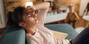tired woman languishing