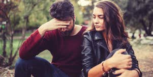 unhappy couple having problems