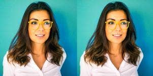 woman with yellow glasses