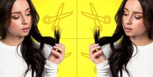 woman with split ends