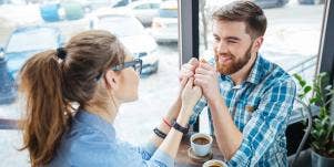 man and woman on date