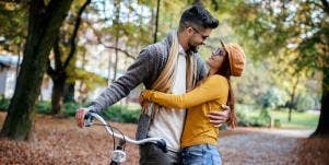 woman hugging man