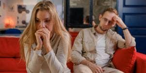 unhappy man and woman