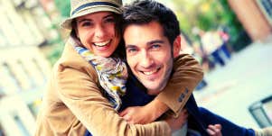 happy couple smiling