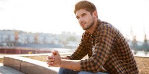 man sitting thinking