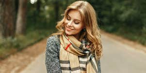 woman wearing a scarf