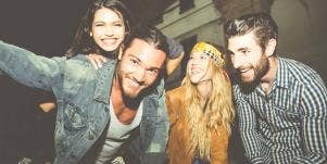 group of friends hanging out